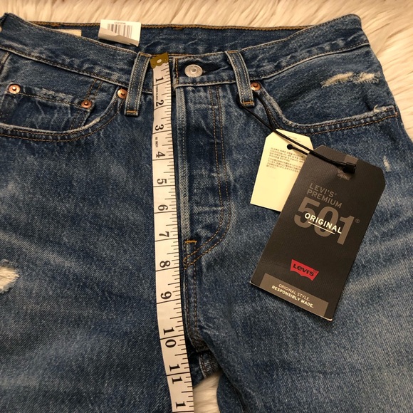 Levi’s 501 Original High Rise Straight Leg Blue Denim Premium Jeans 26 x 30 - Picture 12 of 16